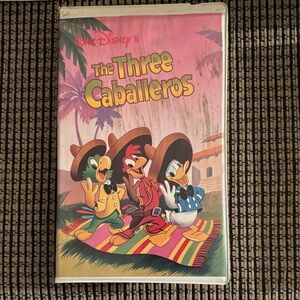 Disney The Three Caballeros Pink VHS Cover